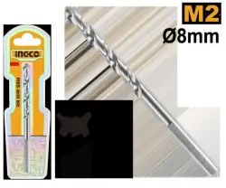 Ingco M2 HSS Drill Bit 8.0 mm DBT11300801 for Industrial and Workshop Use