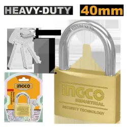Ingco Heavy-Duty 40mm Brass Padlock DBPL0402 for Commercial Security
