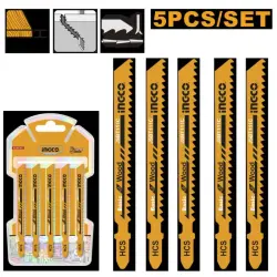 Ingco agaç üçin jigsaw pyçaklary 74mm 8TPI (5 sany, JSBT111C)
