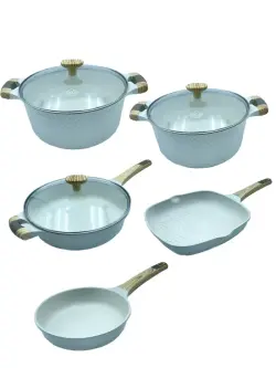 Uakeen VK-45 | Набор посуды с гранитным покрытием 8 предметов