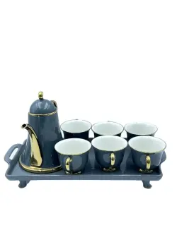 EQ EQ991-&236 | Tea Set with Glass Tray 6 Cups