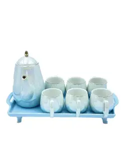 EQ EQ991-&309 | Чайный сервиз 6 чашек со стеклянным подносом