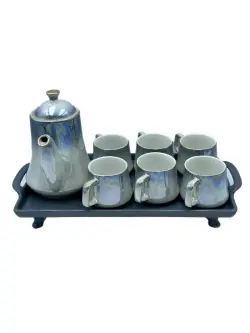 EQ EQ991-&361 | Tea Set with Glass Tray 6 Cups