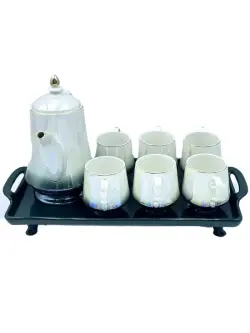 EQ EQ991-&371 | Tea Set with Glass Tray 6 Cups