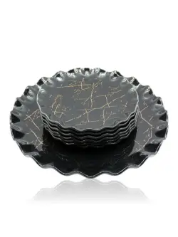 JEC JEC7106-H28 | Cake Plate Set Black for Cafes & Catering