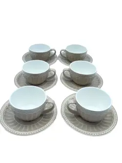 MLD MLD513-10 | Tea Cup and Saucer Set Brown Porcelain
