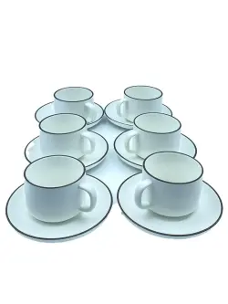 MLD MLD513-24 | Ak Porselen Çaý-Kofe Käsesi we Tabagy Toplumy