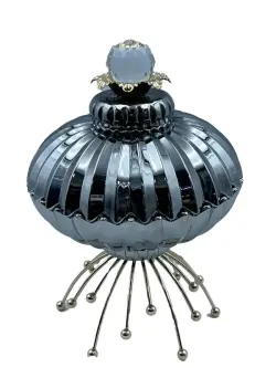 GL GL-4 | Ваза для конфет серая стеклянная современный дизайн