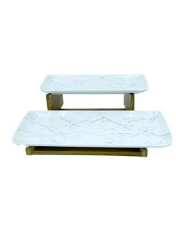 JD7822 JD7822-H28 | Ваза 2-ярусная Белая Квадратная