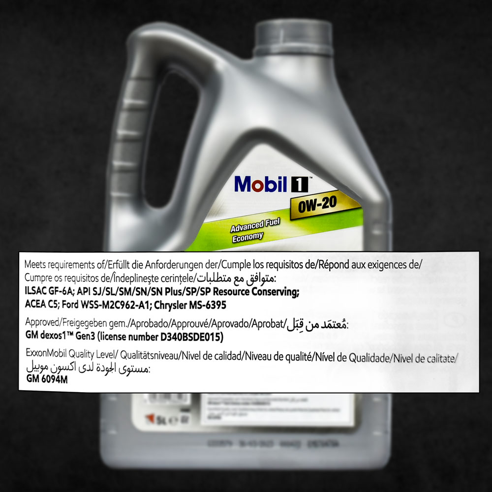 Mobil 1 Ösen ýangyç tygşytlylygy 0W-20 - 5L Doly sintetiki motor ýagy