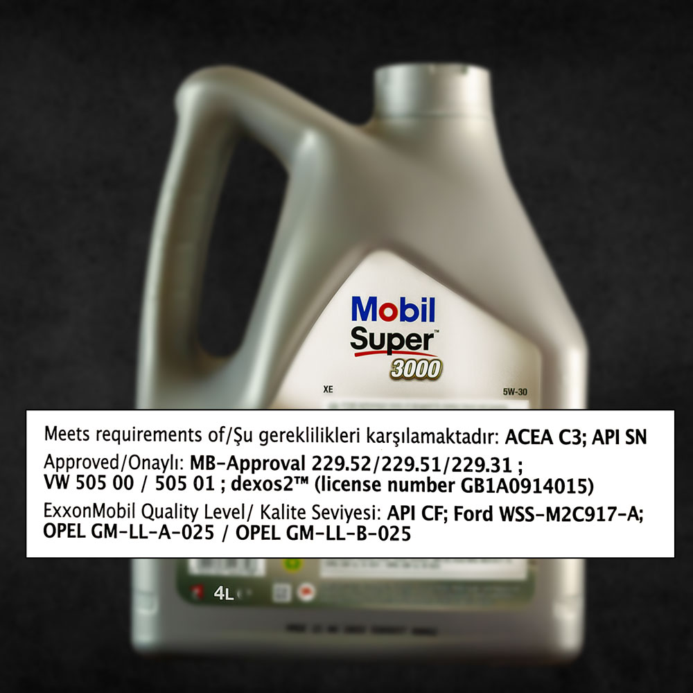 “Mobil Super 5W-30 - 4L Premium Motor Oil”